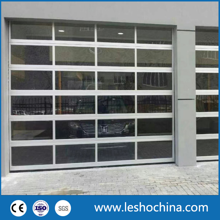 CE Approved Automatic Tempered Glass/PC/Aluminum Garage Doors