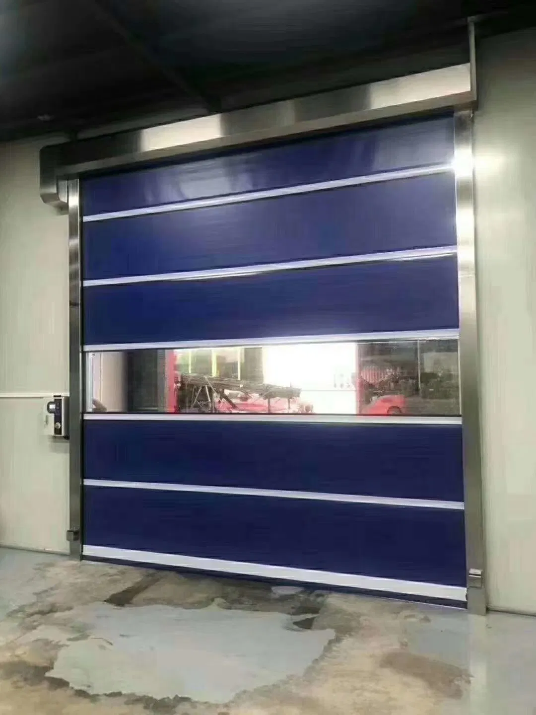 304 Stainless Steel Frame PVC Fabric Automatic High Speed Rapid Roll up Door for Clean Room Food Processing Factory