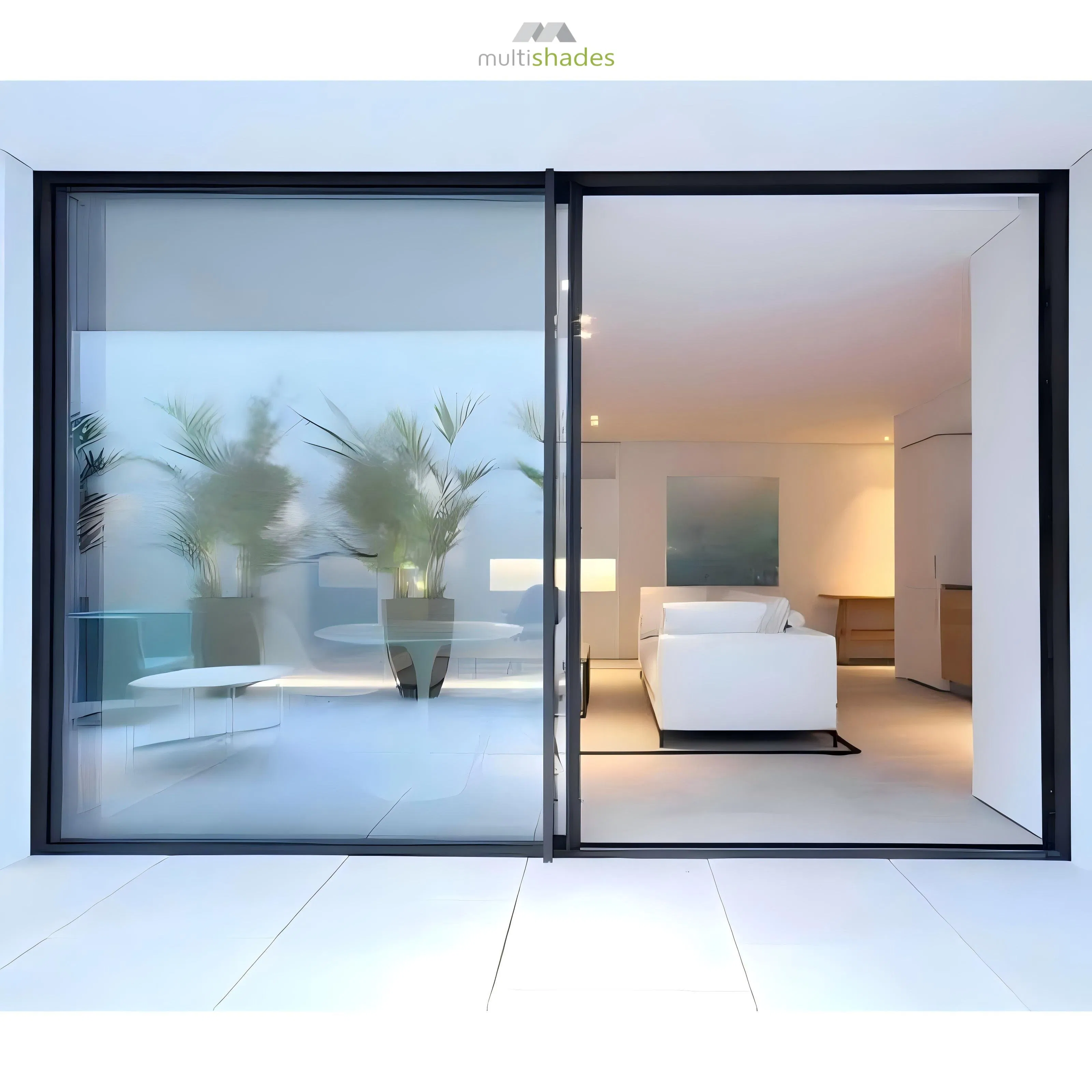 Multishades Full-View Luxury Aluminum Sliding Door Soundproof Tempered Glass Panoramic &amp; Smart Remote