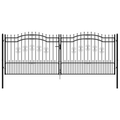 Hsj Double House Garden Security Grill Design Sliding Swing Iron Gate Driveway Gate Entrance Main Wrought Iron Gates Designs