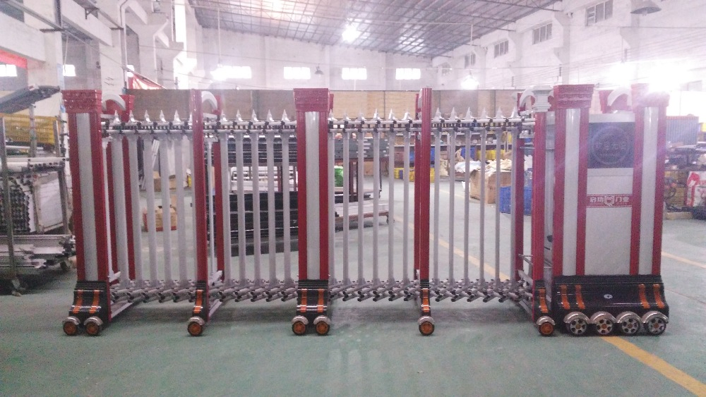Aluminium Automatic Telescopic Sliding Design of School Gates Red or Blue 15m/Min Aluminun Alloy