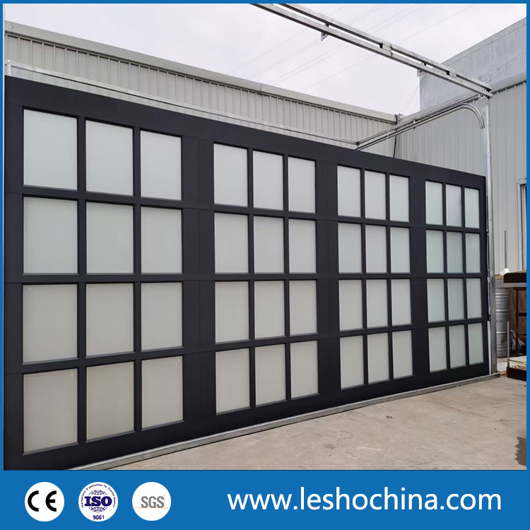 New Black Polycarbonate Finger Protection Modern Glass Plexiglass Garage Doors