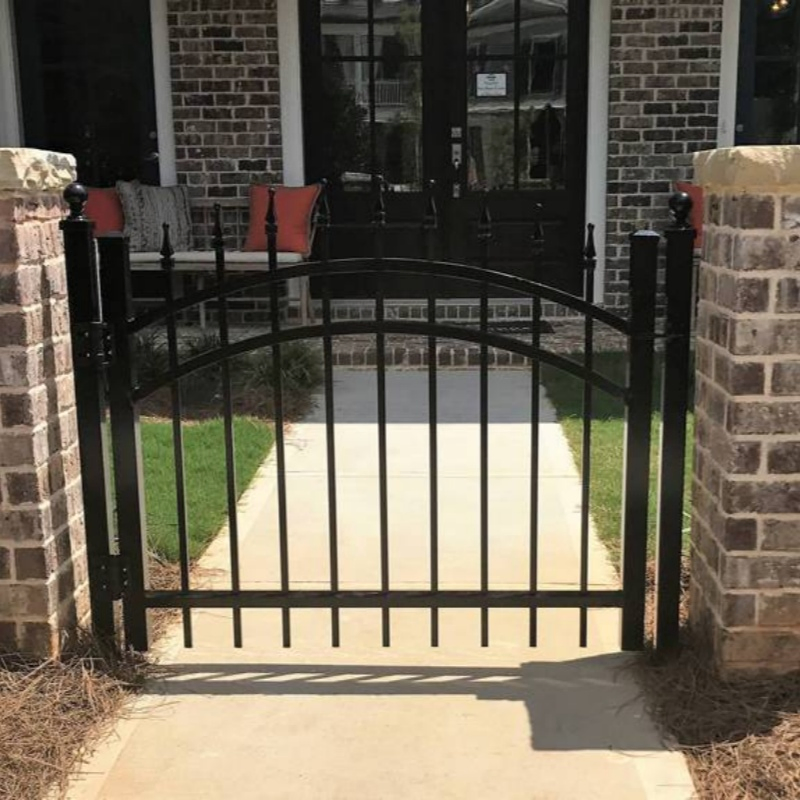 Wrought Iron Fence Double Steel Single Gate/Double Swing Driveway Gate