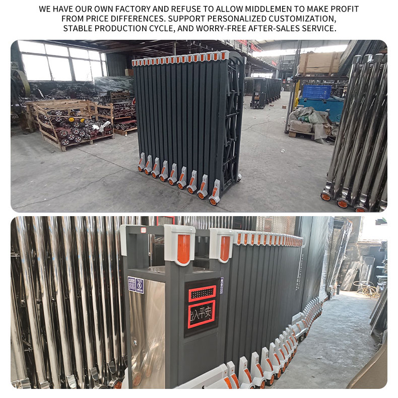 Xgy Driveway Remote Control Motor Operated Trackless Telescopic Folding Fence Door Aluminum Electric Automatic Safety Sliding Retractable Gate for Outdoor