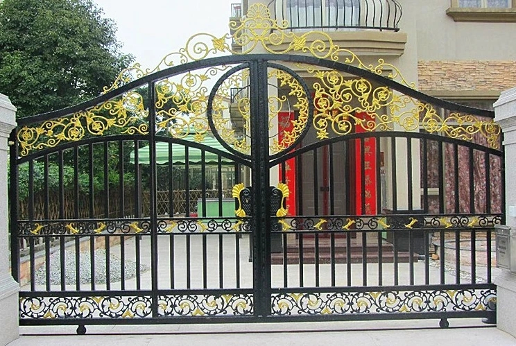 Automatic Swing Sliding Wrought Driveway Iron Wrought Iron Main Gate Design