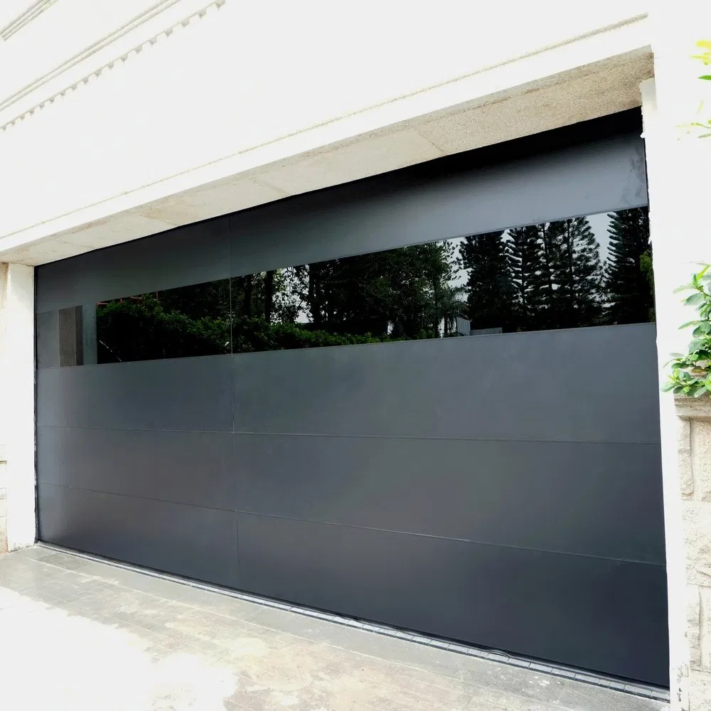 Modern Thermal Break Frameless Panoramic Aluminum Glass Garage Door for High-End Residential Garages