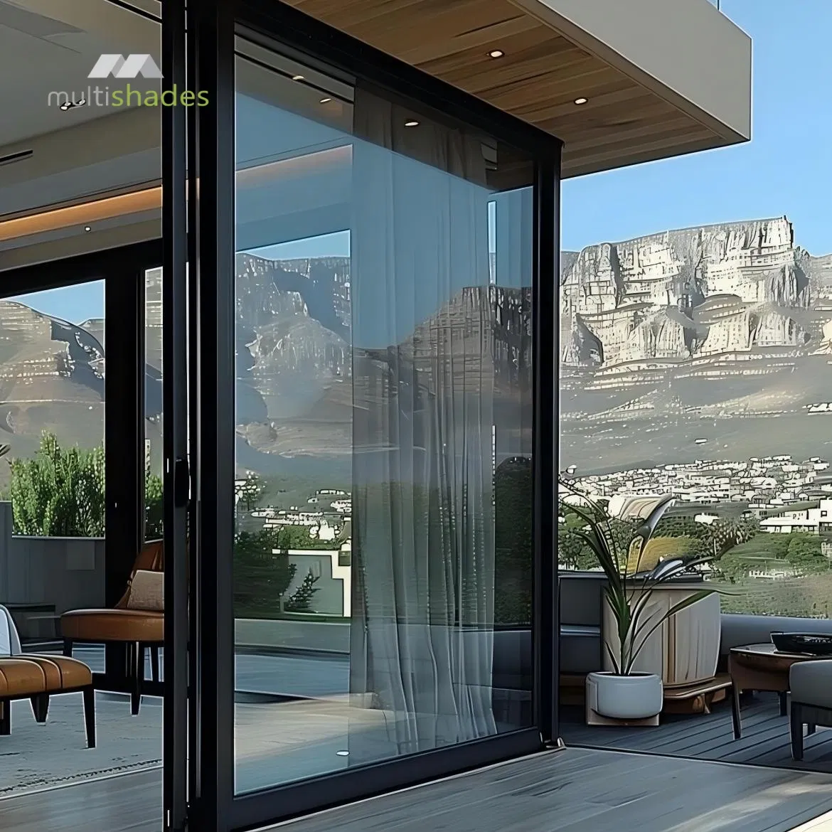 Multishades Full-View Luxury Aluminum Sliding Door Soundproof Tempered Glass Panoramic &amp; Smart Remote