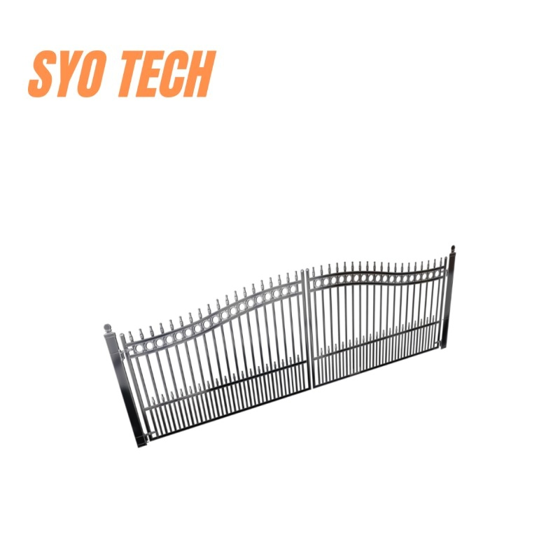 Factory Supplier Custom Main Modern Entrance Design Security Dual Swing Wrought Iron Driveway Gates for Farm Houses/Home/Residential/Steel/Cantilever/Metal