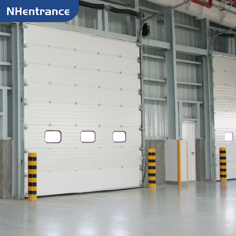 Industrial Soundproof Sectional Door for Manufacturing Plants with Anti-Fall Safety System and Vertical Lift Tracks