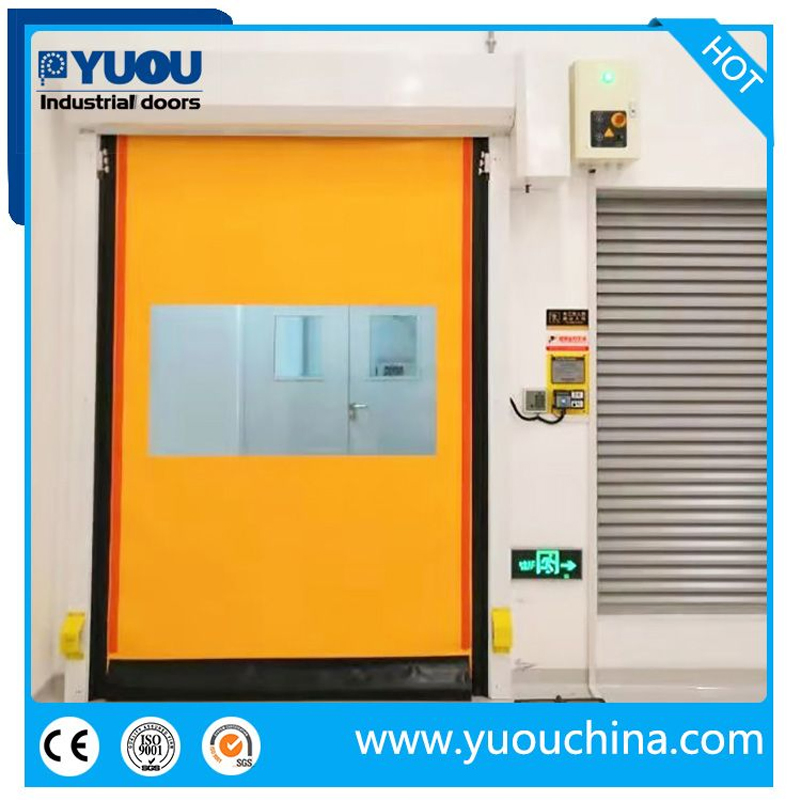 Clean Room Automatic PVC Fabric Interior GMP Zipper Type Airtight Self Recovery Reset Repairing High Speed Roll up Rapid Roller Shutter Fast Quick Acting Door