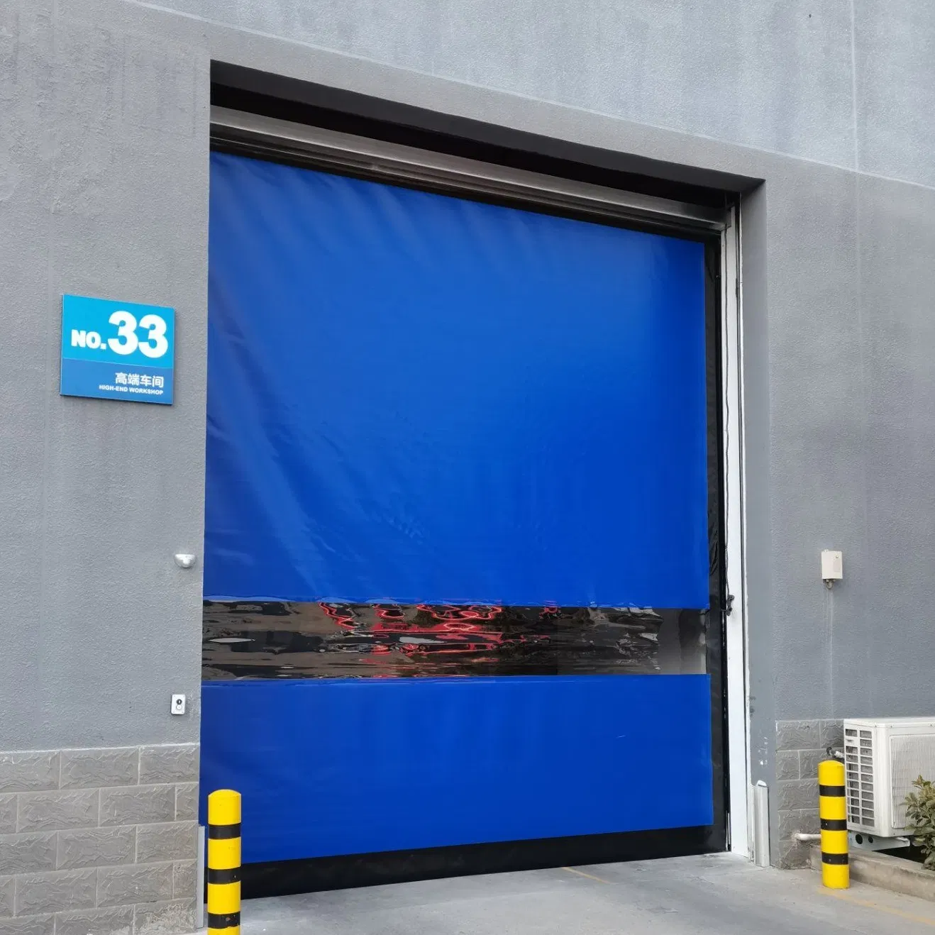 Clean Room Automatic PVC Fabric Interior Zipper Type Airtight Self Recovery Reset Repairing High Speed Roll up Rapid Roller Shutter Fast Quick Acting Door