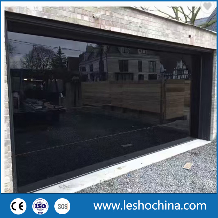 New Black Polycarbonate Finger Protection Modern Glass Plexiglass Garage Doors