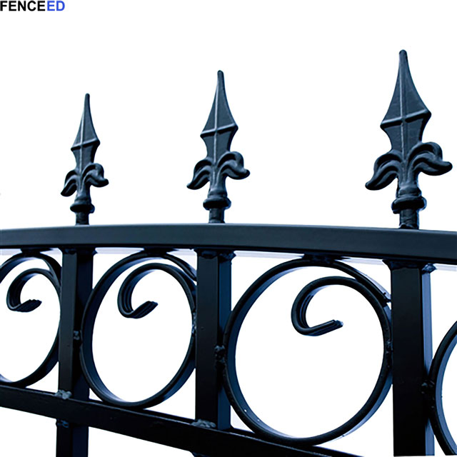 Wrought Iron Madrid Style Residential 18' Dual Swing Black Driveway Gate