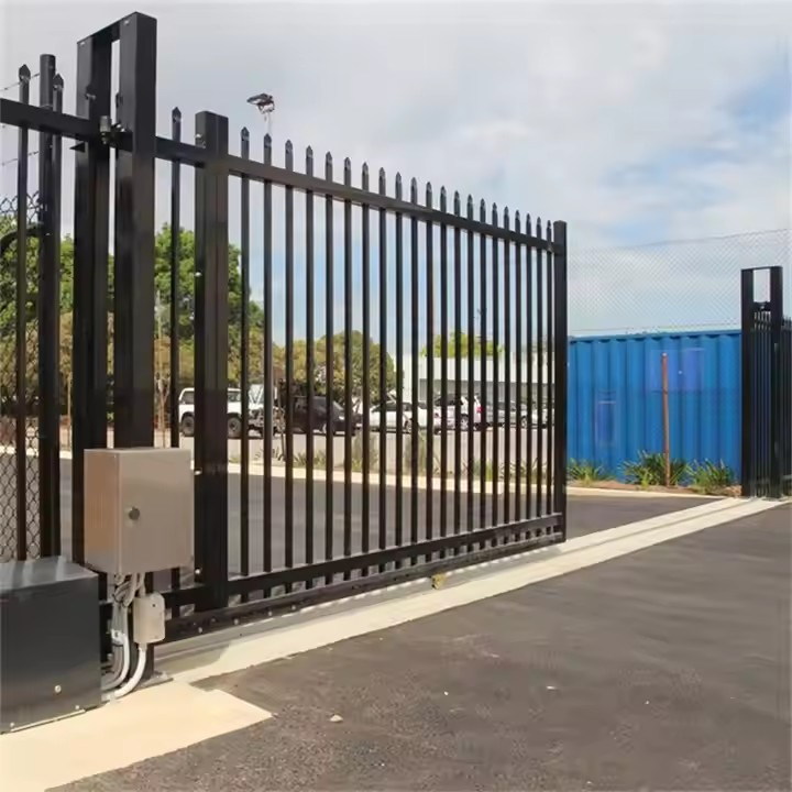 Manufacturers Wrought Iron Driveway Gate Villa Swing Gates Special Design Metal Fence Gate System for Safety Steel Fence Gates