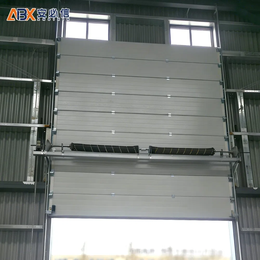 Automatic Industrial Vertical Lift Sliding Overhead Steel Sectional Door with Transparent Windows