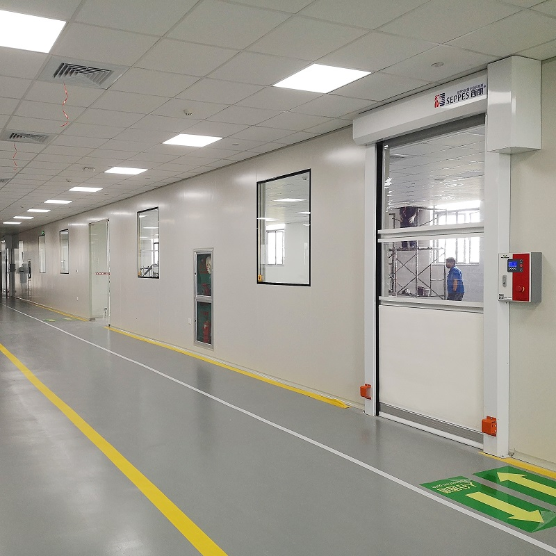 Automatic Industrial Clean Room Door Waterproof Electric Roll-up Door High Speed PVC Rolling Door