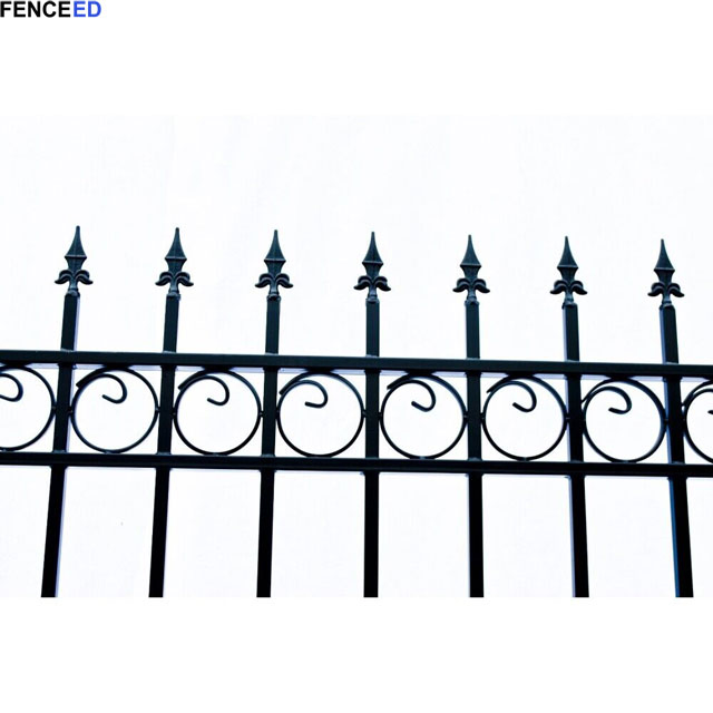 Wrought Iron Madrid Style Residential 18' Dual Swing Black Driveway Gate