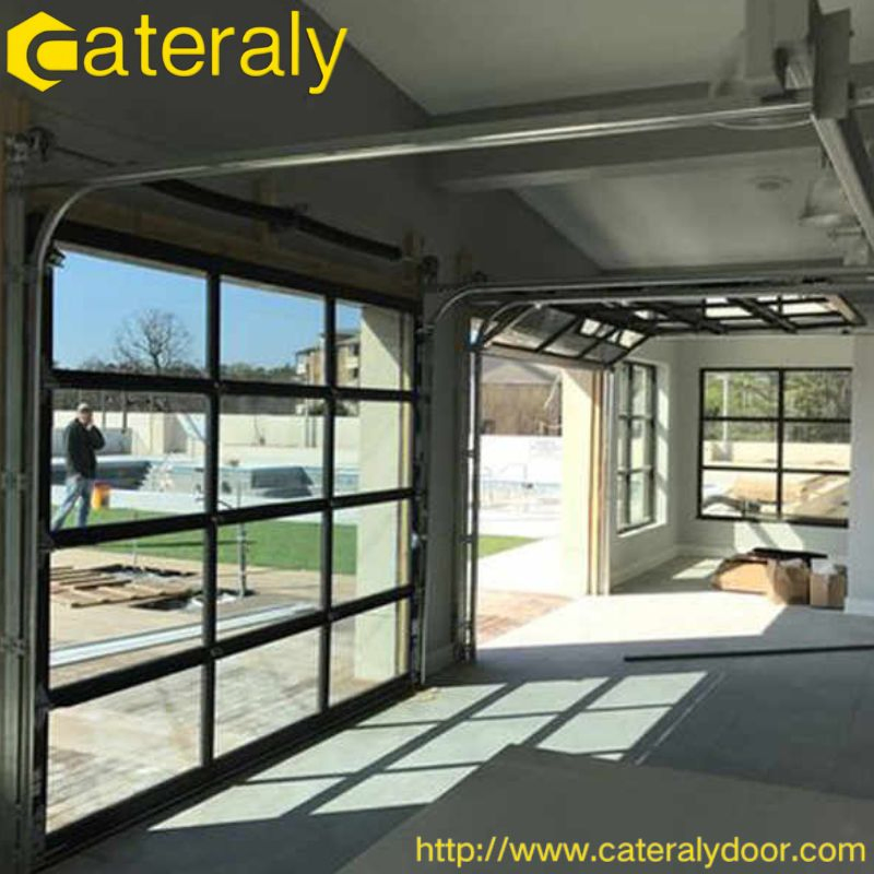 Commercial Aluminum Acrylic Transparent Sectional Overhead Plexiglass Black Frame Frosted Full View Clear Panoramic Low Price Garage Doors Factory Wholesale