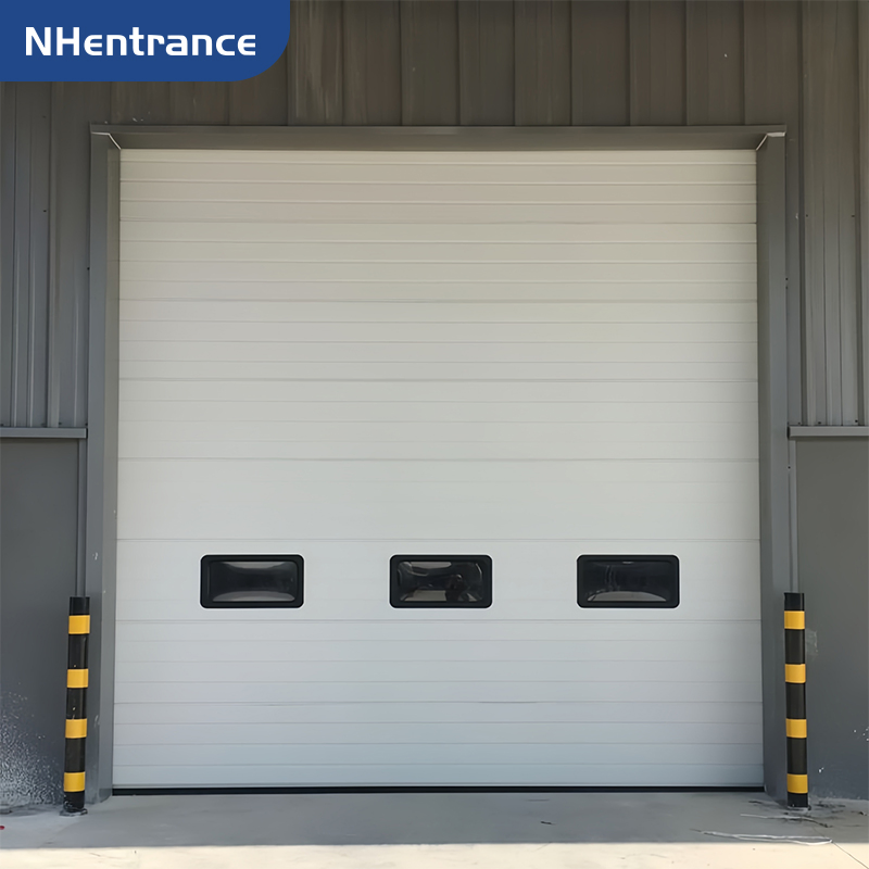 Industrial Soundproof Sectional Door for Manufacturing Plants with Anti-Fall Safety System and Vertical Lift Tracks