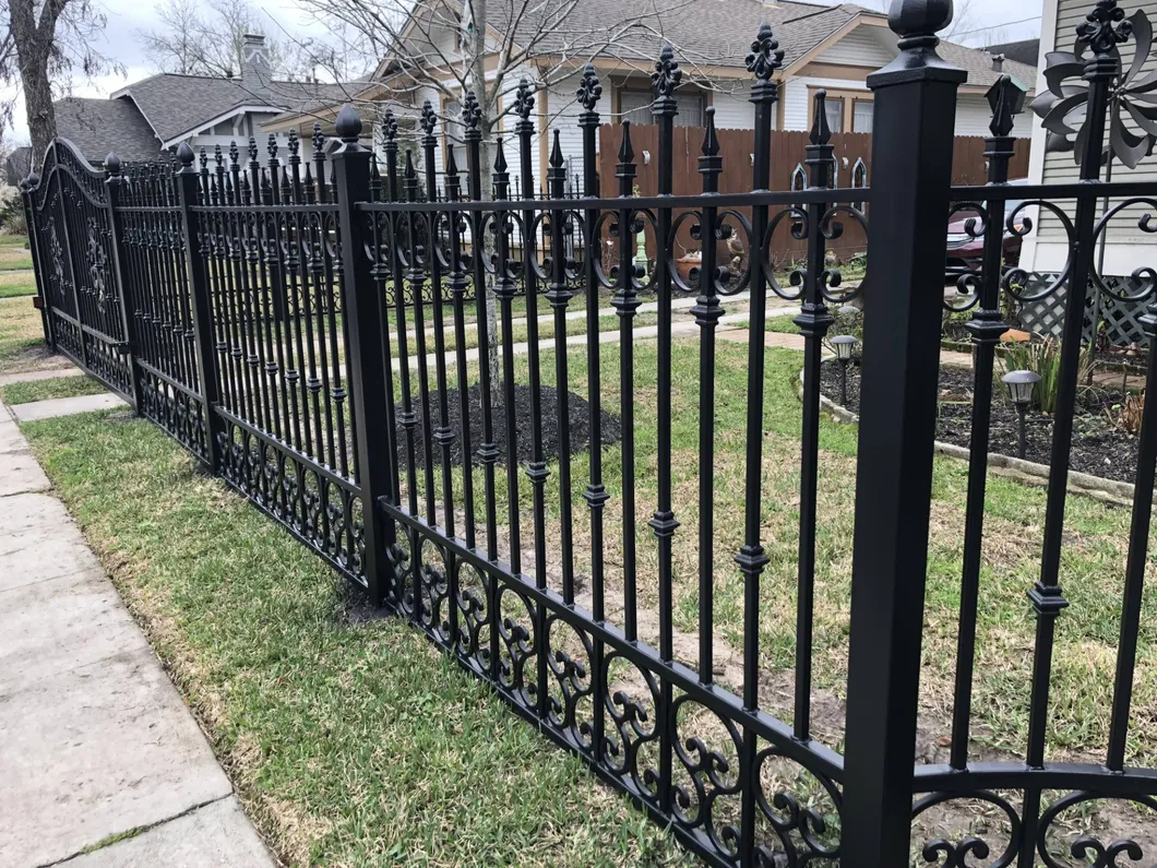 Dual Swing Wrought Iron Gate for Driveway