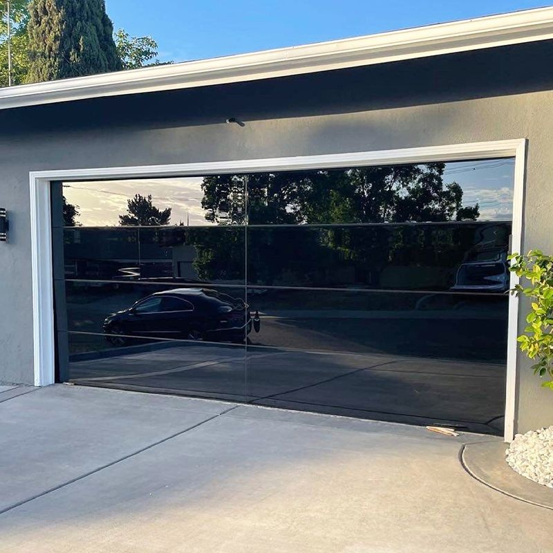 Full View Screen Frameless Automatic Aluminum Glass Panoramic Perspective Garage Door