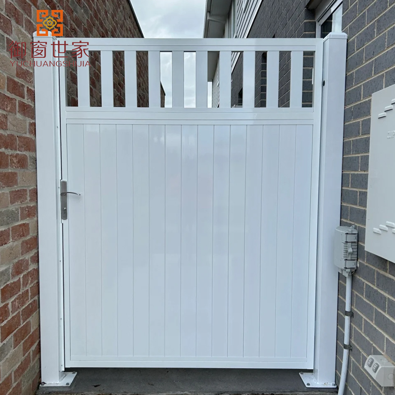 China Modern Aluminum Solution Gate Driveway Double Wrought Aluminum Swing Iron Door