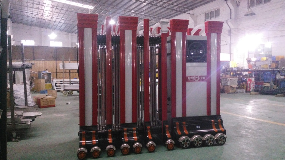 Aluminium Automatic Telescopic Sliding Design of School Gates Red or Blue 15m/Min Aluminun Alloy