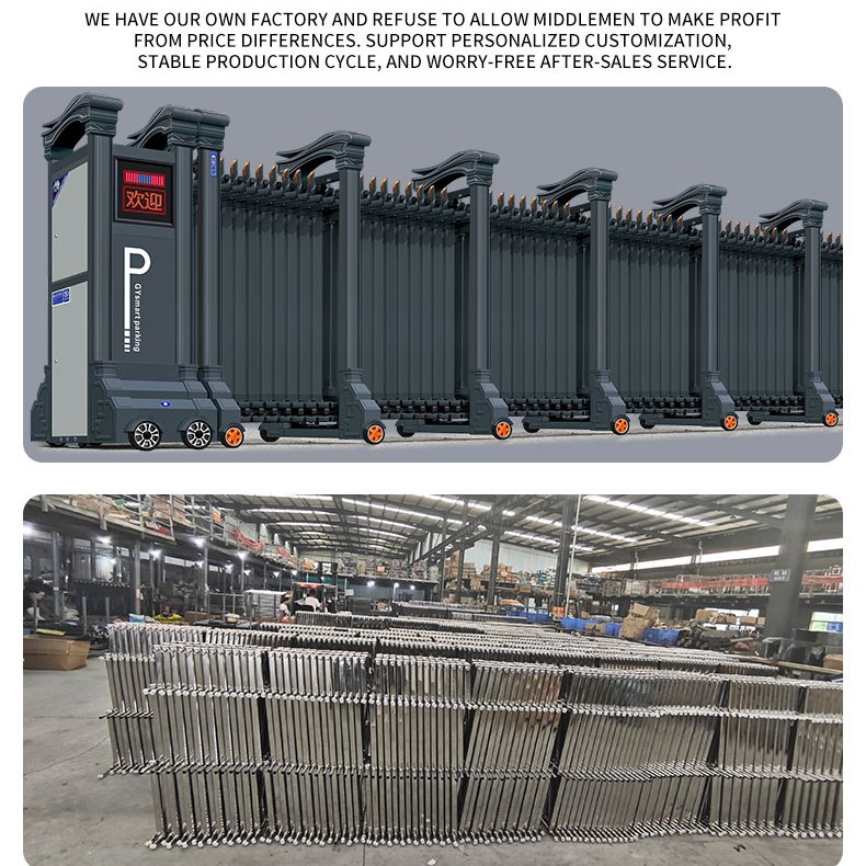 Xgy Fashionable Automatic Retractable Gate Stainless Steel &amp; Aluminum Door Motorized Design Telescopic Gate for Outdoor Security