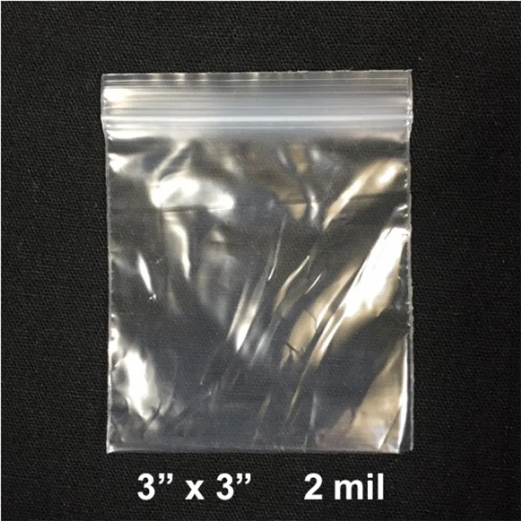 3X3inch 2mil Custom Clear Ziplock Zipper Polyethylene Resealable Packaging Bags