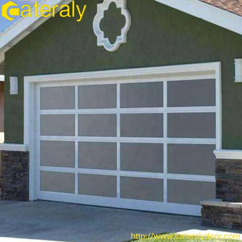 Commercial Aluminum Acrylic Transparent Sectional Overhead Plexiglass Black Frame Frosted Full View Clear Panoramic Low Price Garage Doors Factory Wholesale
