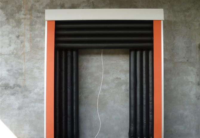 Automatic Head Curtain Logistics Warehouse Cold Room Loading Bays PVC Fabric Polyester Airtight Rubber Sealing Air Bag Fabric Inflatable Dock Door Seal
