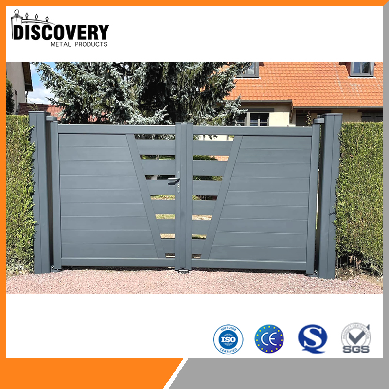 Factory Price Custom Design Main Electric Gate Design House Entrance Wrought Iron Double Swing Open Driveway Metal Aluminum Automatic Sliding Gate