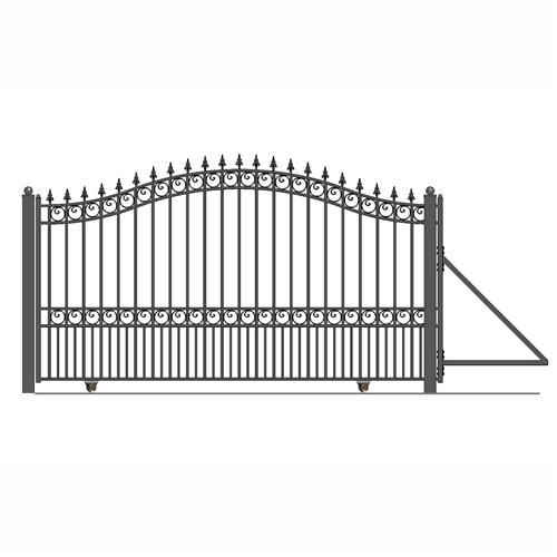 Hsj Double House Garden Security Grill Design Sliding Swing Iron Gate Driveway Gate Entrance Main Wrought Iron Gates Designs