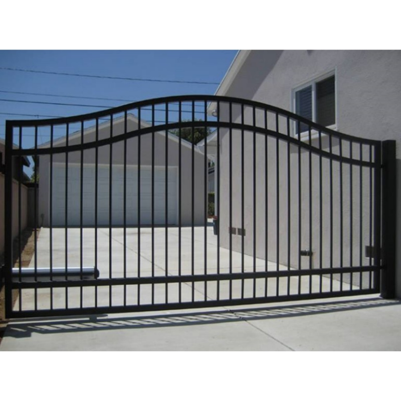 Wrought Iron Fence Double Steel Single Gate/Double Swing Driveway Gate
