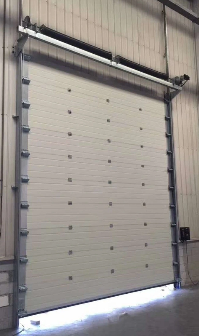 Exterior Industrial Lift Vertical Rolling Shutter Auto Gate Stainless Steel Sandwich Panel Auto Control Overhead Sectional Garage Sliding Door