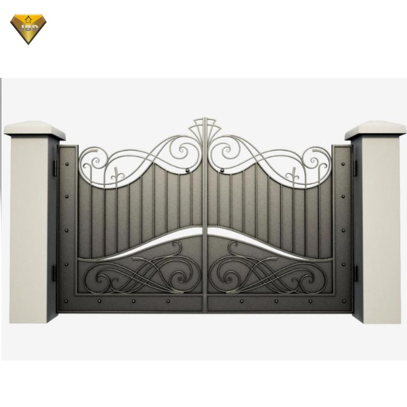 Wrought Iron Automatic Front Entry Doors Manor Gate for Houses Swing Driveway