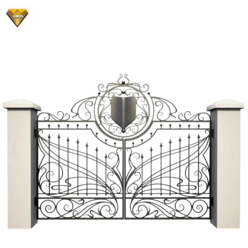 Wrought Iron Automatic Front Entry Doors Manor Gate for Houses Swing Driveway