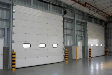Exterior Industrial Lift Vertical Rolling Shutter Auto Gate Stainless Steel Sandwich Panel Auto Control Overhead Sectional Garage Sliding Door