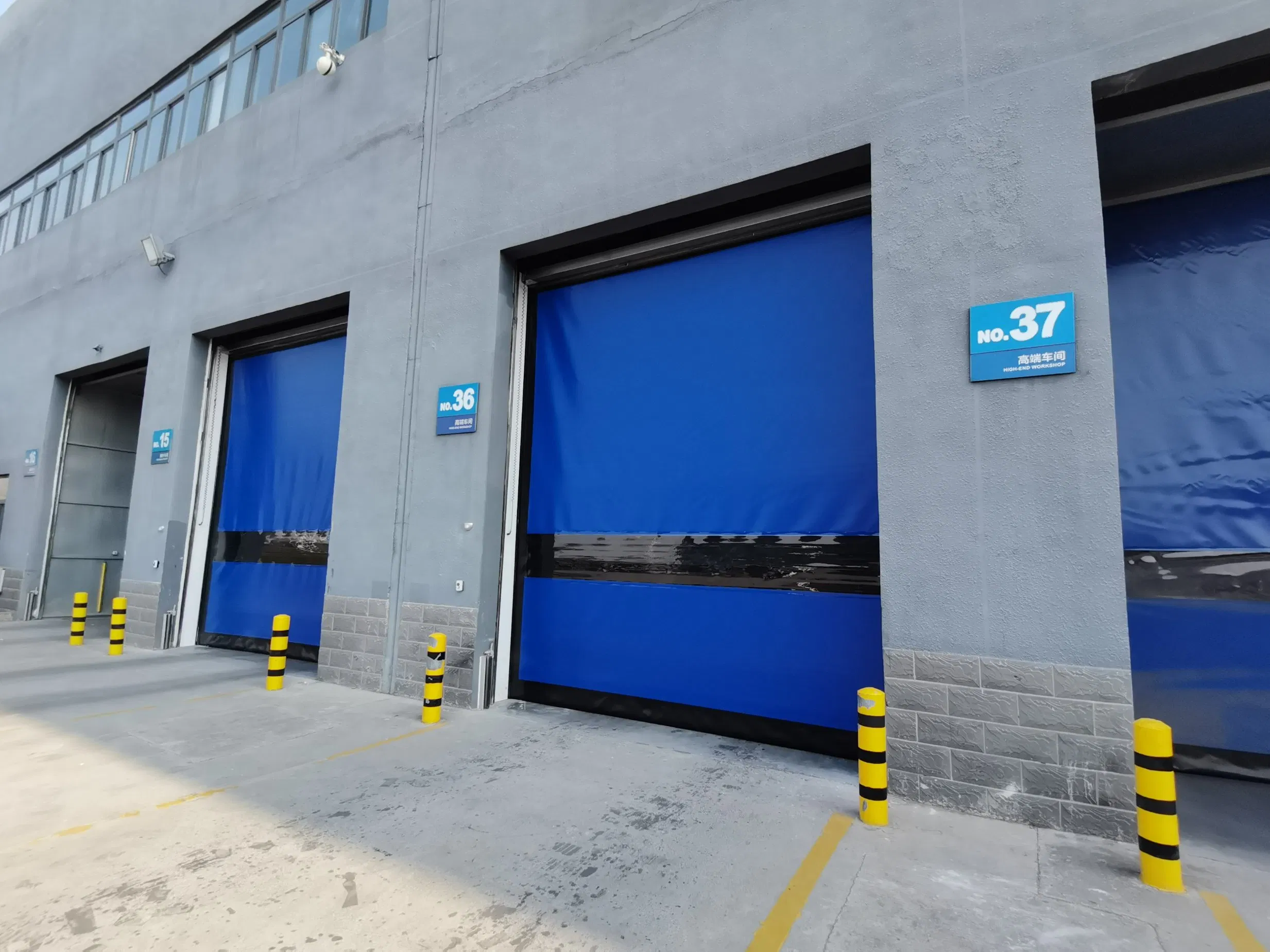 Clean Room Automatic PVC Fabric Interior Zipper Type Airtight Self Recovery Reset Repairing High Speed Roll up Rapid Roller Shutter Fast Quick Acting Door