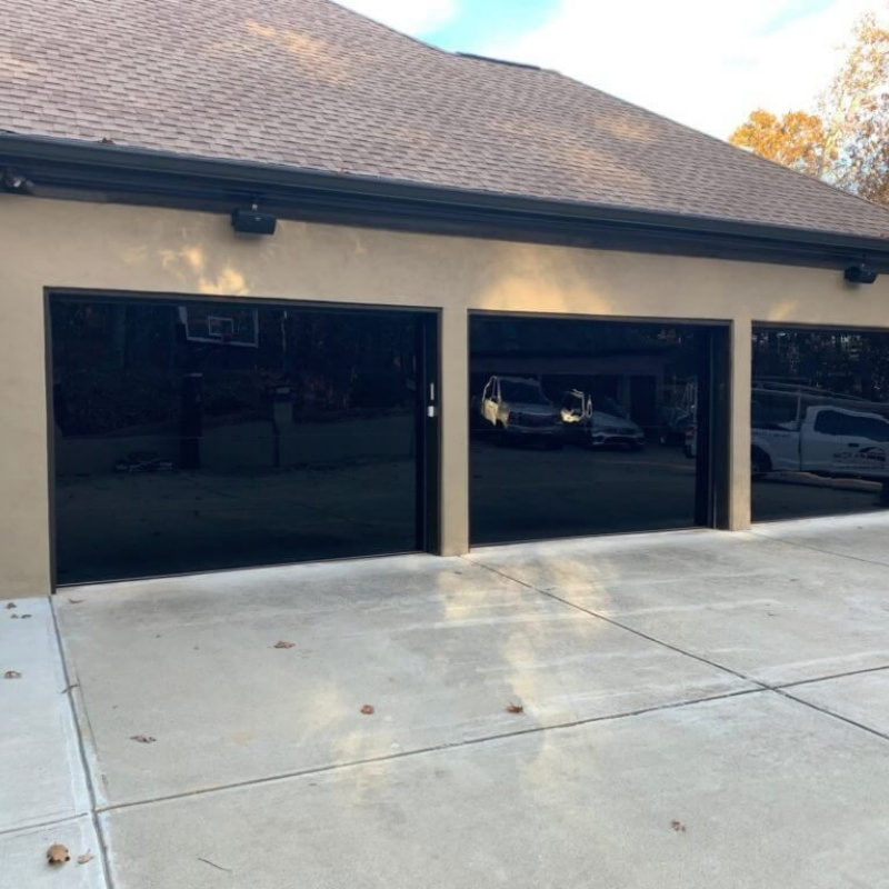 Full View Screen Frameless Automatic Aluminum Glass Panoramic Perspective Garage Door