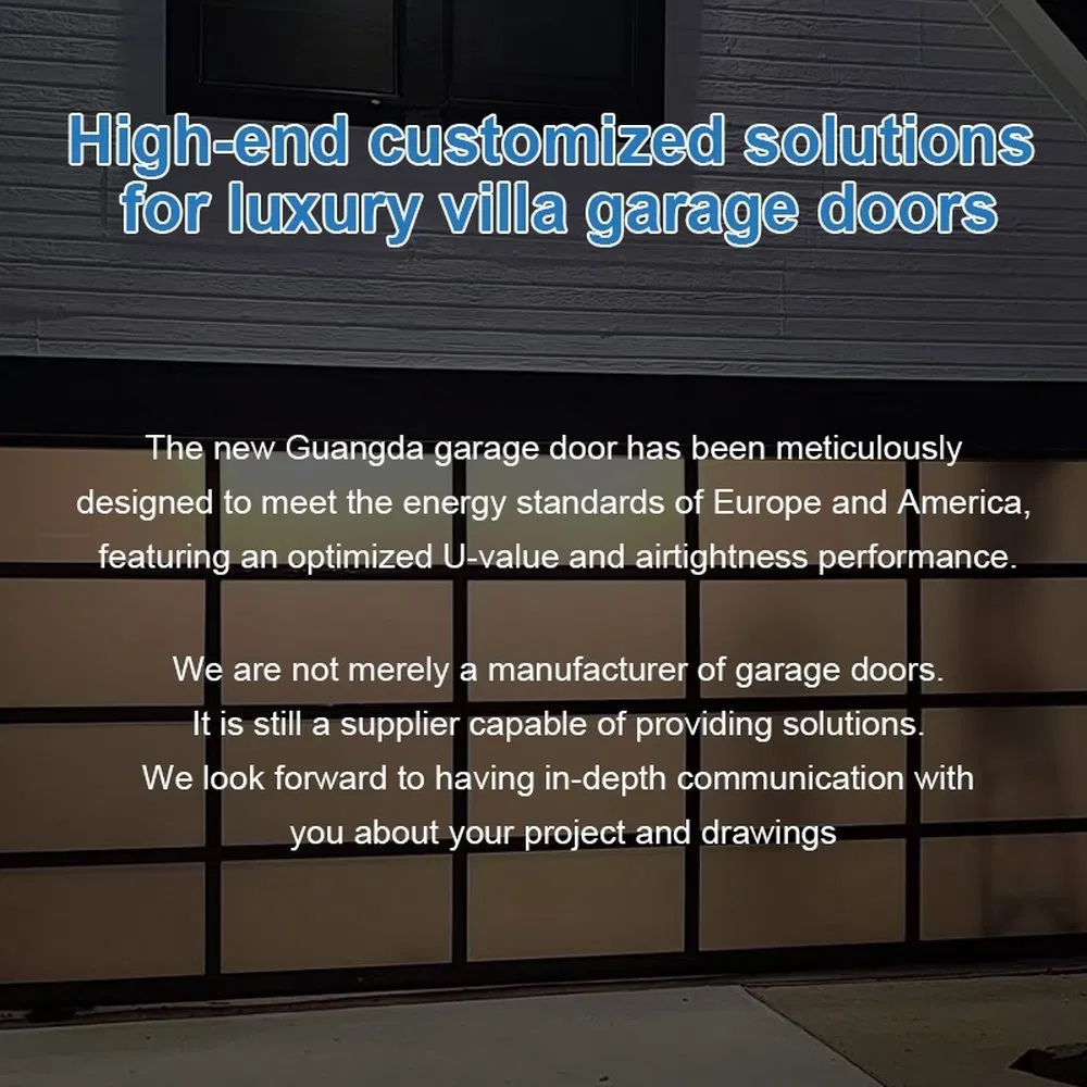 Custom Powder Coated Panoramic Glass Panel Overhead Aluminum Garage Door