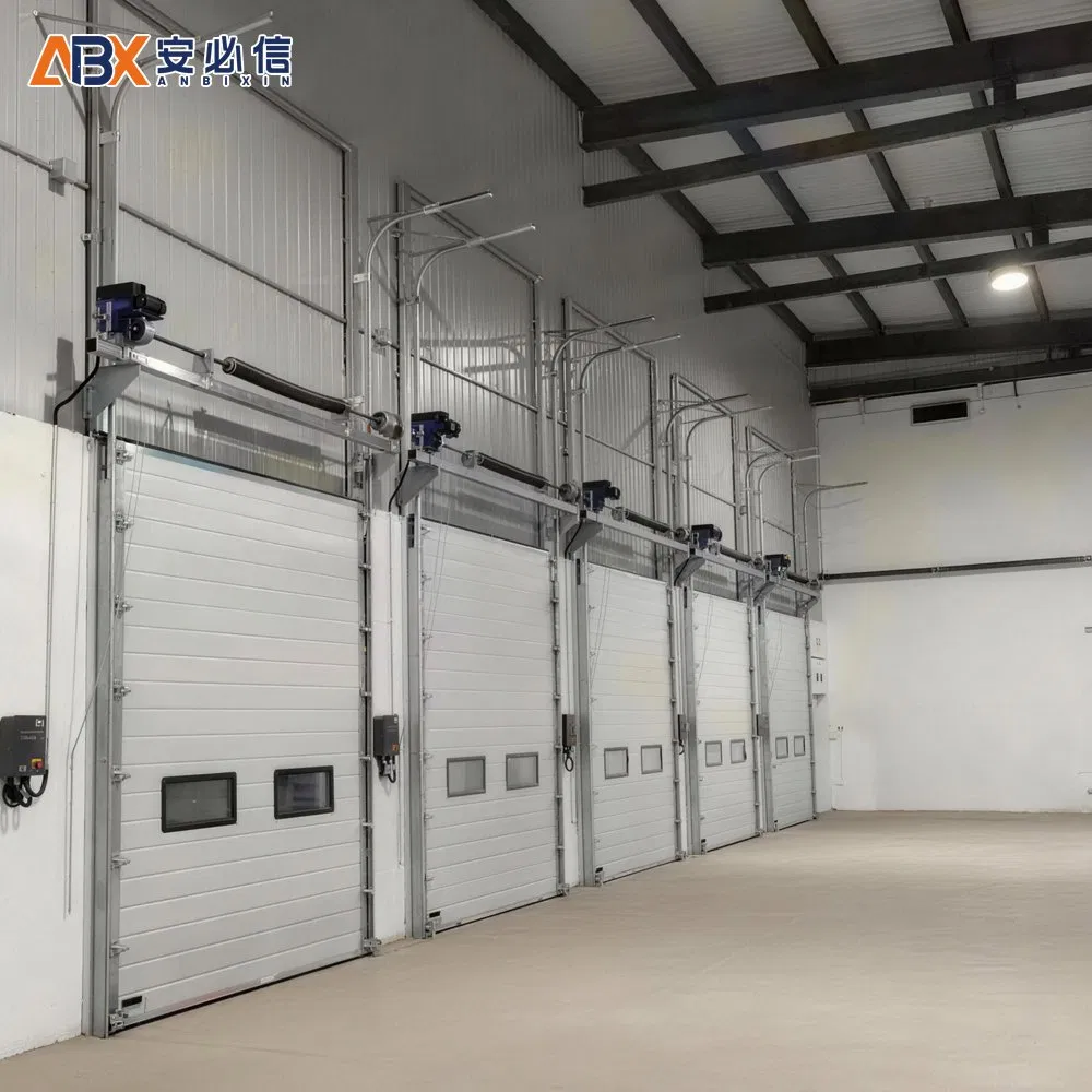 Space Saving Steel Industrial Sectional Roller Shutter Garage Door with Vertical Lift Track System Design