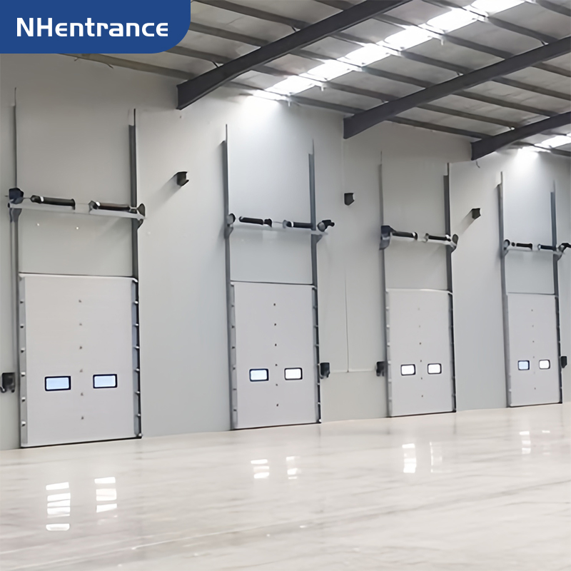 Industrial Soundproof Sectional Door for Manufacturing Plants with Anti-Fall Safety System and Vertical Lift Tracks