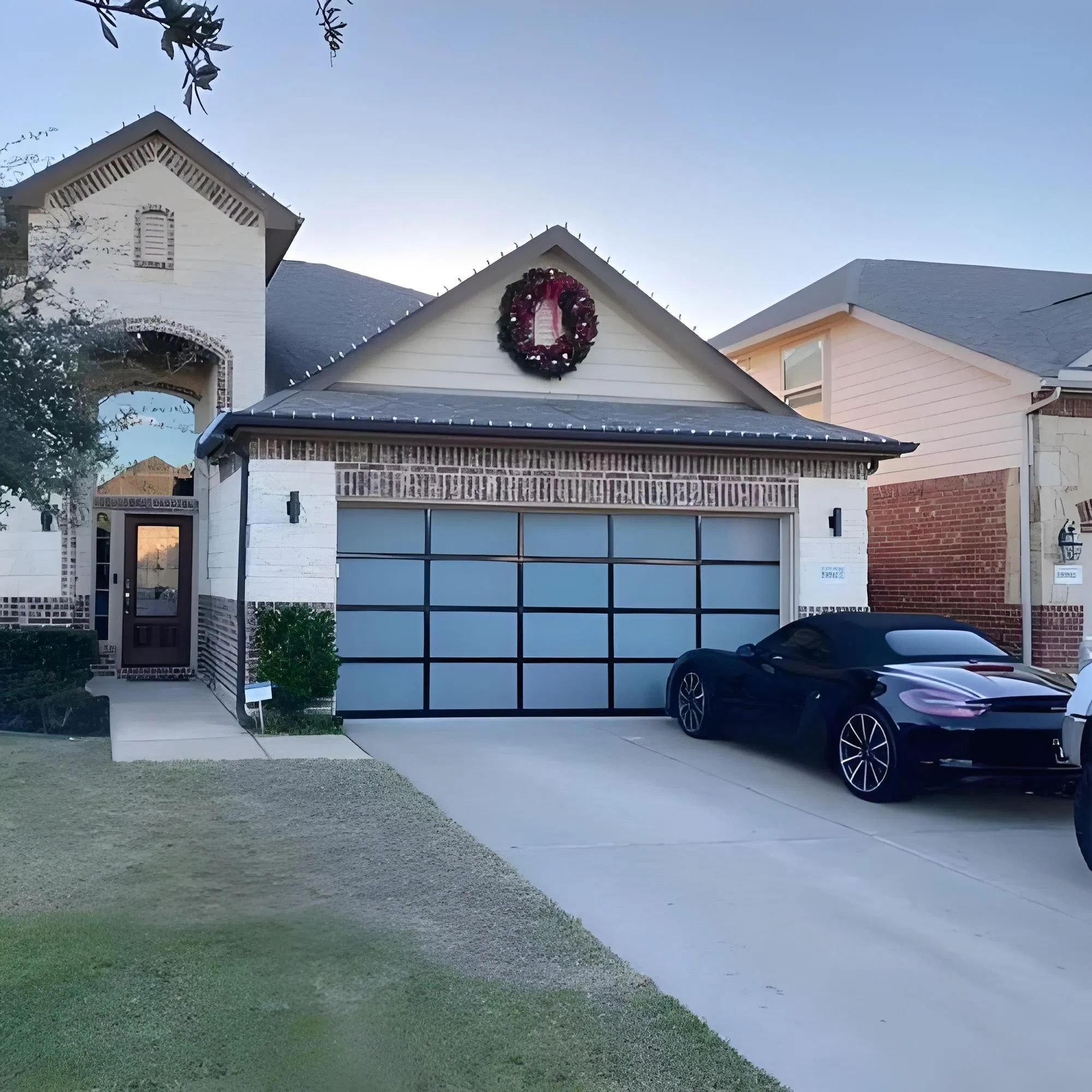 Full View Interior Doors Aluminium Alloy Panoramic Perspective Sectional Garage Door