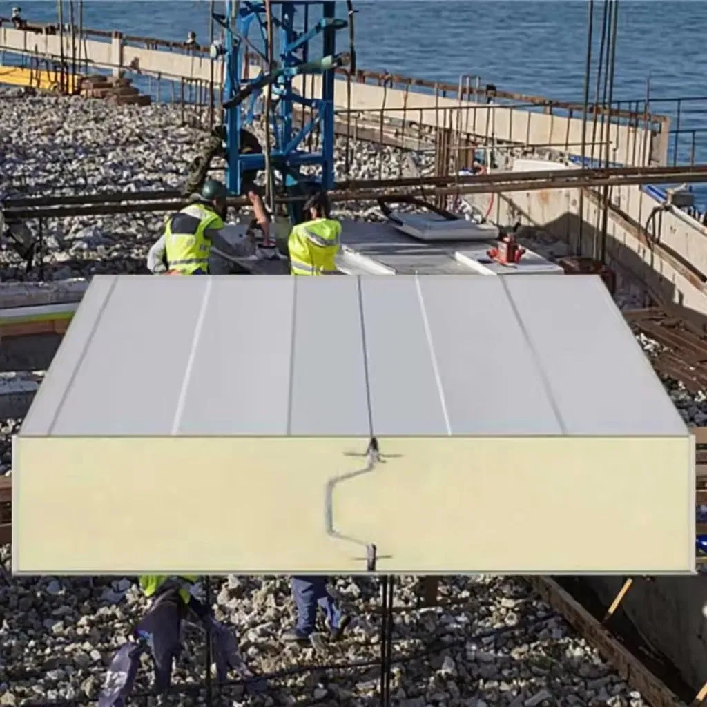 Factory Customized 40 50mm Sectional Overhead Steel PU Foam Insulated Fingerproof Garage Door Sandwich Panel