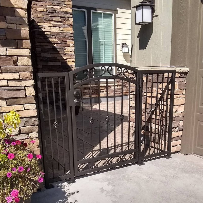 Sliding Swing Driveway Ornamental Decorative Fence Steel Wrought Iron Gate