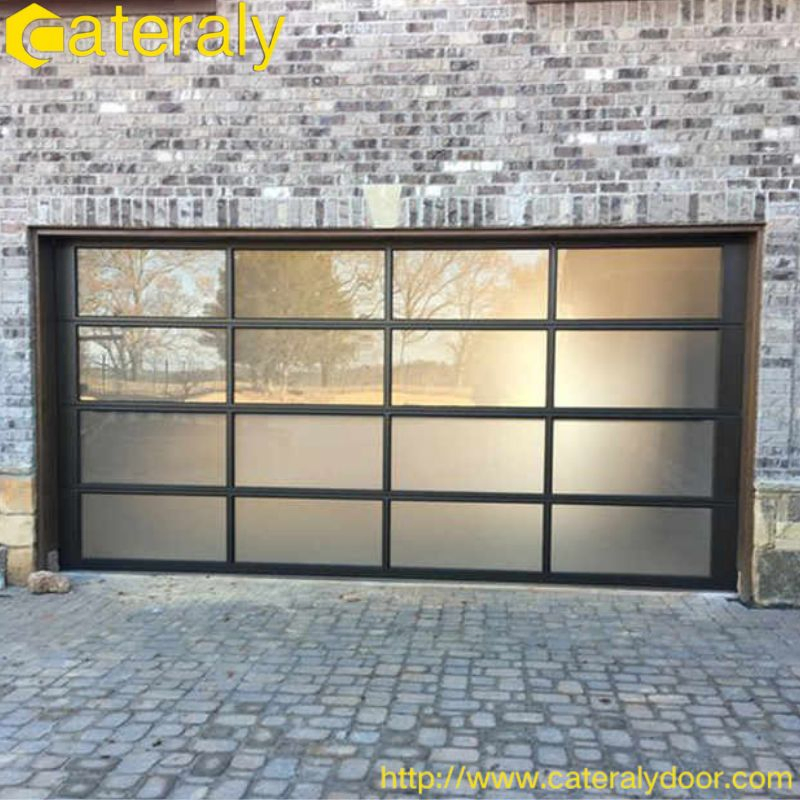 Commercial Aluminum Acrylic Transparent Sectional Overhead Plexiglass Black Frame Frosted Full View Clear Panoramic Low Price Garage Doors Factory Wholesale
