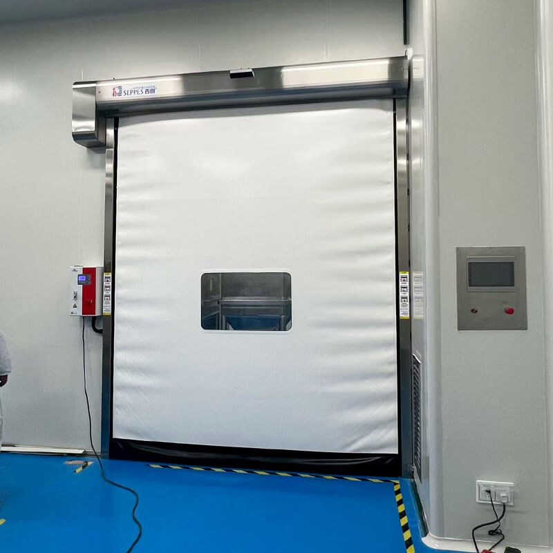 Automatic PVC Cleanroom Zipper Roll up Door High Speed Door for Food Processing Plants