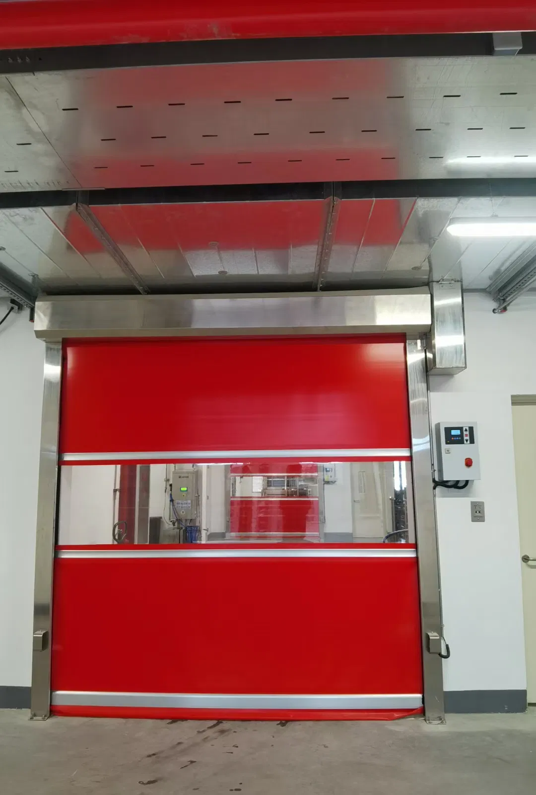 304 Stainless Steel Frame PVC Fabric Automatic High Speed Rapid Roll up Door for Clean Room Food Processing Factory