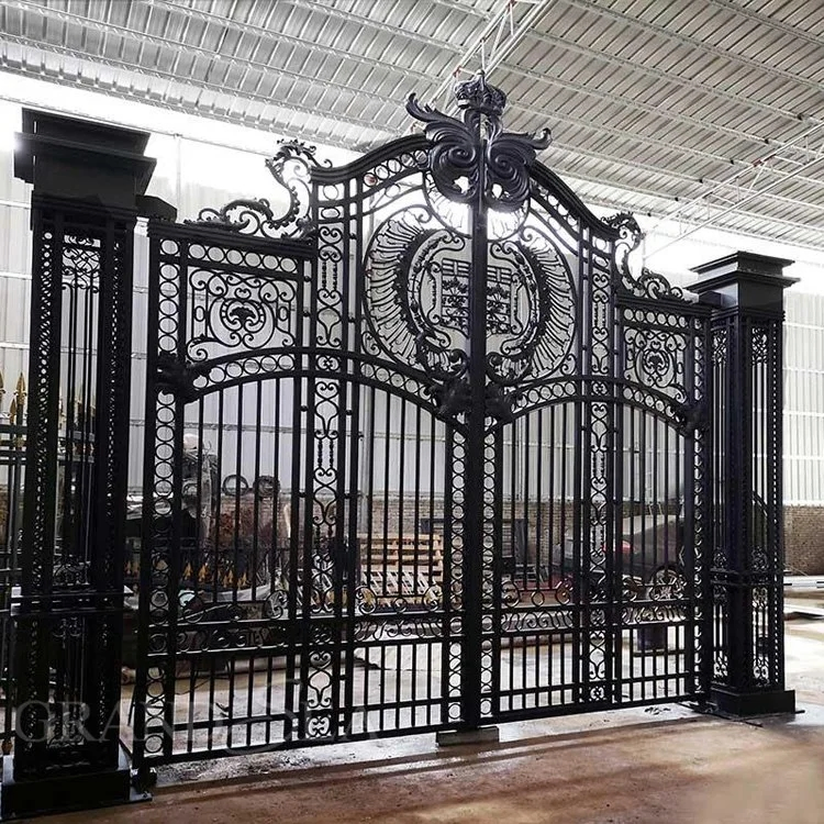 Automatic Swing Sliding Wrought Driveway Iron Wrought Iron Main Gate Design